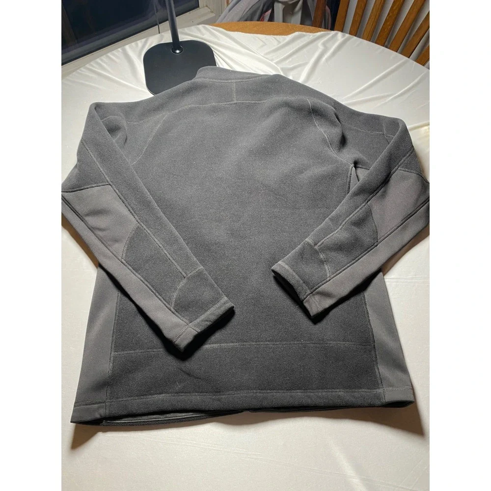 The North Face Mens Full Zip Fleece Jacket Charcoal Grey Mock Neck Medium